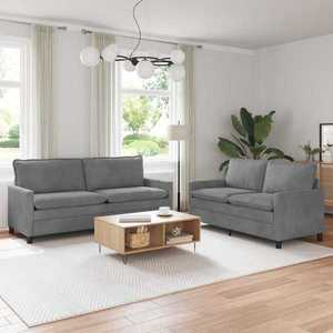 vidaXL Set de canapea 2 pcs Gri închis Catifea imagine