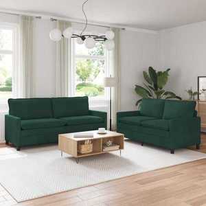 vidaXL Set de canapea 2 pcs Verde închis Catifea imagine