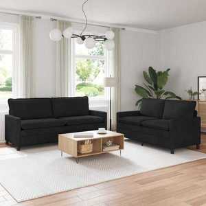 vidaXL Set de canapea 2 pcs Negru Catifea imagine