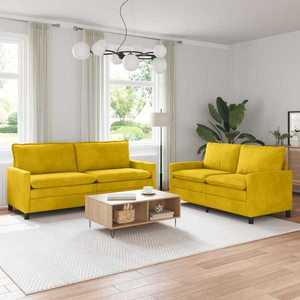vidaXL Set de canapea 2 pcs Galben Catifea imagine