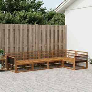 vidaXL Set de canapele de exterior 5 pcs natural Lemn Solid de Acacia imagine