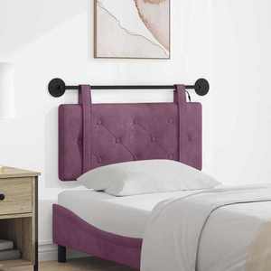 vidaXL Tăblie de pat suspendată Cu lumină LED Violet Catifea imagine