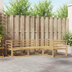 vidaXL Set de canapele de exterior 4 pcs Alb 245, 5 x 166, 5 x 73 cm imagine