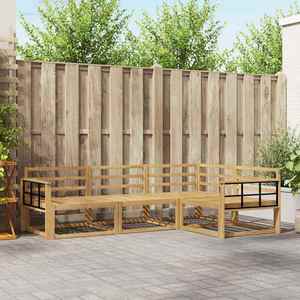 vidaXL Set de canapele de exterior 4 pcs Alb 247, 5 x 168, 5 x 73 cm imagine