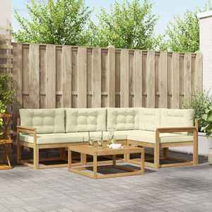 vidaXL Set de canapele de exterior 5 pcs Alb și crem 79 x 79 x 37 cm imagine