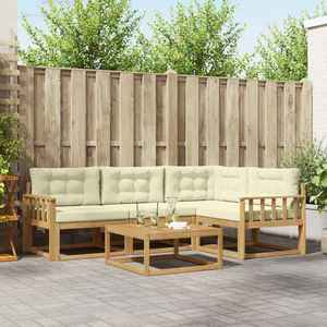 vidaXL Set de canapele de exterior 5 pcs Alb și crem 79 x 79 x 37 cm imagine
