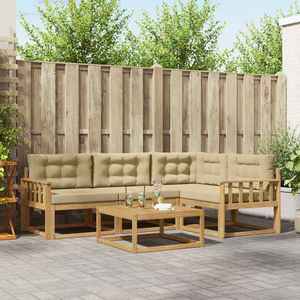 vidaXL Set de canapele de exterior 5 pcs Alb și Bej 79 x 79 x 37 cm imagine