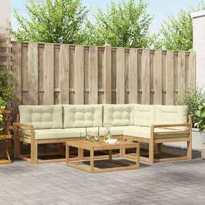 vidaXL Set de canapele de exterior 5 pcs Alb și crem 79 x 79 x 37 cm imagine