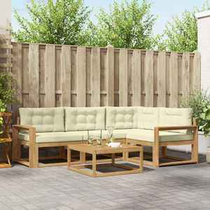 vidaXL Set de canapele de exterior 5 pcs Alb și crem 79 x 79 x 37 cm imagine