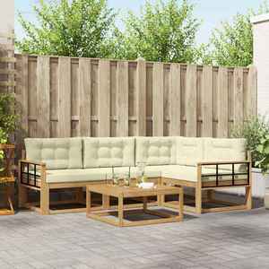 vidaXL Set de canapele de exterior 5 pcs Alb și crem 79 x 79 x 37 cm imagine