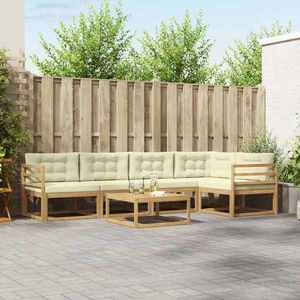 vidaXL Set de canapele de exterior 6 pcs Alb și crem 79 x 79 x 37 cm imagine
