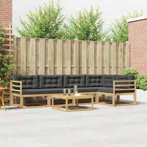 vidaXL Set de canapele de exterior 6 pcs Alb și antracit imagine