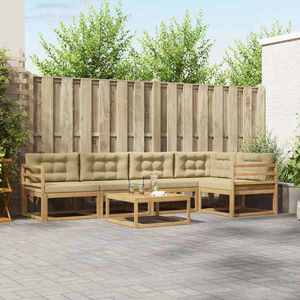 vidaXL Set de canapele de exterior 6 pcs Alb și Bej 79 x 79 x 37 cm imagine