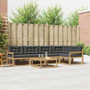 vidaXL Set de canapele de exterior 6 pcs Alb și antracit imagine