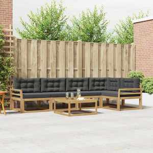vidaXL Set de canapele de exterior 6 pcs Alb și antracit imagine