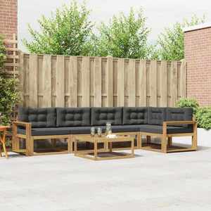vidaXL Set de canapele de exterior 6 pcs Alb și antracit imagine