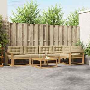 vidaXL Set de canapele de exterior 6 pcs Alb și Bej 79 x 79 x 37 cm imagine