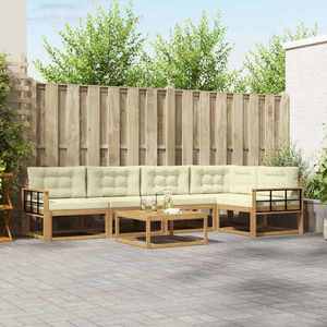 vidaXL Set de canapele de exterior 6 pcs Alb și crem 79 x 79 x 37 cm imagine