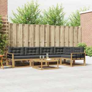 vidaXL Set de canapele de exterior 6 pcs Alb și antracit imagine