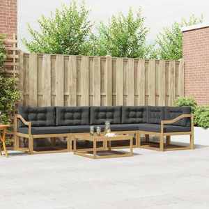 vidaXL Set de canapele de exterior 6 pcs Alb și antracit imagine