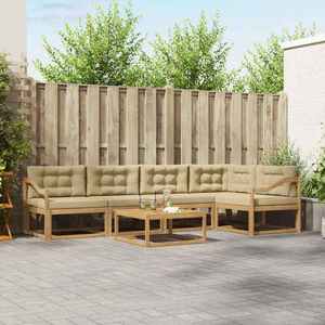 vidaXL Set de canapele de exterior 6 pcs Alb și Bej 79 x 79 x 37 cm imagine