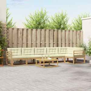 vidaXL Set de canapele de exterior 7 pcs Alb și crem 79 x 79 x 37 cm imagine