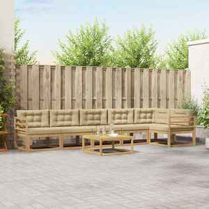 vidaXL Set de canapele de exterior 7 pcs Alb și Bej 79 x 79 x 37 cm imagine