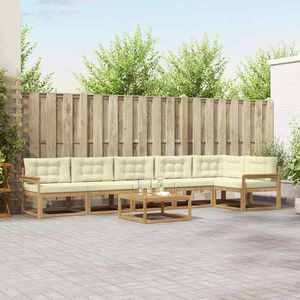vidaXL Set de canapele de exterior 7 pcs Alb și crem 79 x 79 x 37 cm imagine