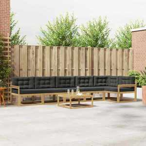 vidaXL Set de canapele de exterior 7 pcs Alb și antracit imagine