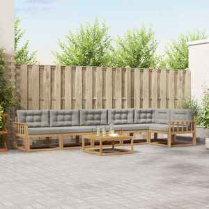 vidaXL Set de canapele de exterior 7 pcs Alb și gri deschis imagine