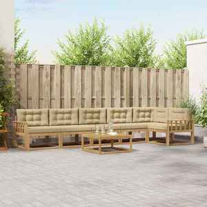 vidaXL Set de canapele de exterior 7 pcs Alb și Bej 79 x 79 x 37 cm imagine