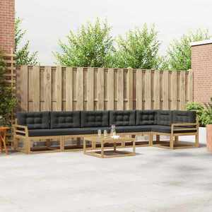 vidaXL Set de canapele de exterior 7 pcs Alb și antracit imagine