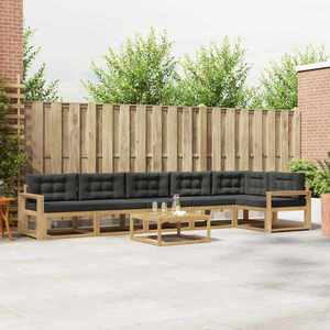vidaXL Set de canapele de exterior 7 pcs Alb și antracit imagine