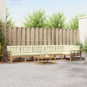 vidaXL Set de canapele de exterior 7 pcs Alb și crem 79 x 79 x 37 cm imagine