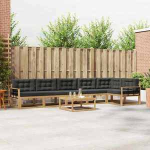 vidaXL Set de canapele de exterior 7 pcs Alb și antracit imagine