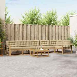 vidaXL Set de canapele de exterior 7 pcs Alb și Bej 79 x 79 x 37 cm imagine