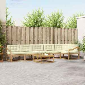 vidaXL Set de canapele de exterior 7 pcs Alb și crem 79 x 79 x 37 cm imagine