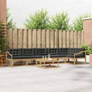 vidaXL Set de canapele de exterior 7 pcs Alb și antracit imagine