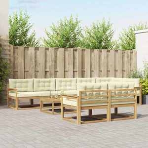vidaXL Set de canapele de exterior 9 pcs Alb și crem 79 x 79 x 37 cm imagine