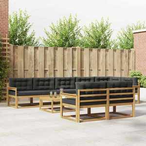 vidaXL Set de canapele de exterior 9 pcs Alb și antracit imagine