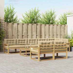vidaXL Set de canapele de exterior 9 pcs Alb și Bej 79 x 79 x 37 cm imagine