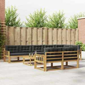 vidaXL Set de canapele de exterior 9 pcs Alb și antracit imagine