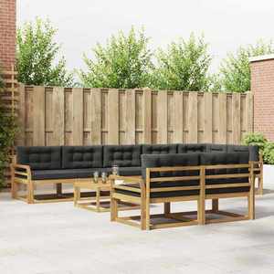 vidaXL Set de canapele de exterior 9 pcs Alb și antracit imagine