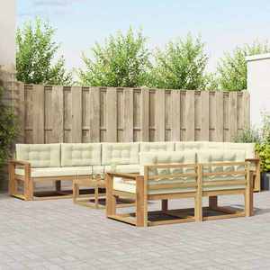 vidaXL Set de canapele de exterior 9 pcs Alb și crem 79 x 79 x 37 cm imagine