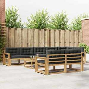 vidaXL Set de canapele de exterior 9 pcs Alb și antracit imagine