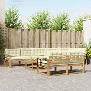 vidaXL Set de canapele de exterior 9 pcs Alb și crem 79 x 79 x 37 cm imagine