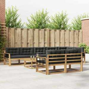 vidaXL Set de canapele de exterior 9 pcs Alb și antracit imagine