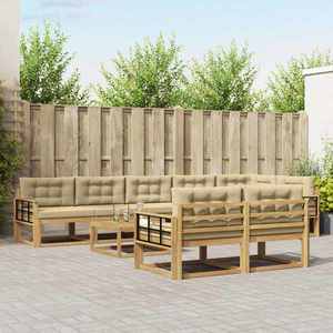 vidaXL Set de canapele de exterior 9 pcs Alb și Bej 79 x 79 x 37 cm imagine