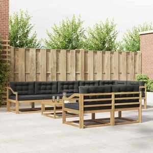 vidaXL Set de canapele de exterior 9 pcs Alb și antracit imagine
