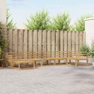 vidaXL Set de canapele de exterior 7 pcs Alb Lemn Solid de Acacia imagine